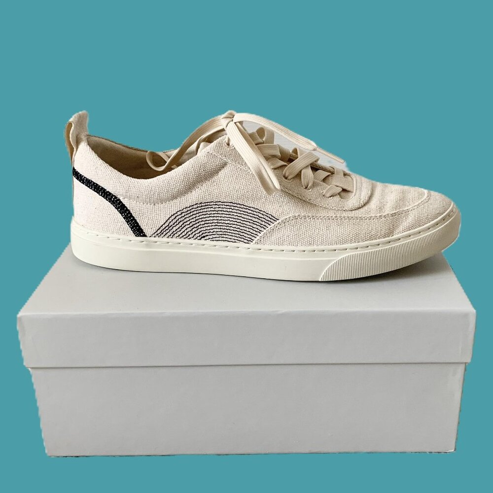 EUC Everlane The Tread-Bare Sneaker, Women's 10, Natural Canvas/Black - Picture 6 of 14